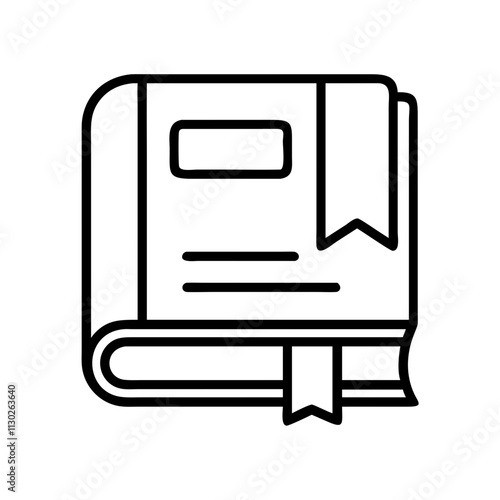 textbook icon, book day line art, book day icon - simple black line art icon of textbook, for book day celebrations. book day vector art.