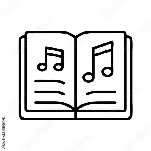 book and musical notes poetry or songbook icon, book and musical notes poetry or songbook vector