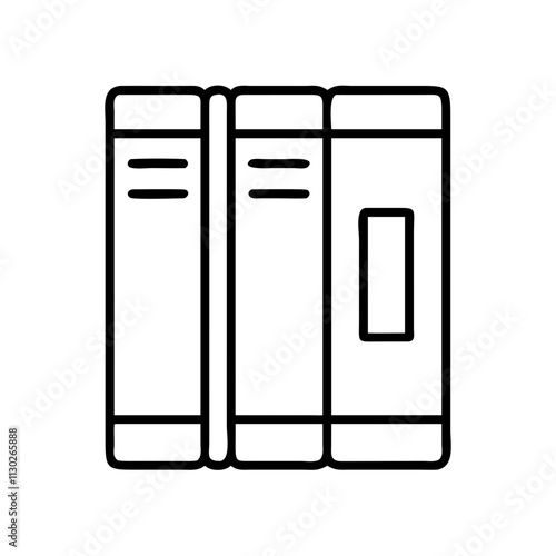 classics in leather binding icon, book day line art, book day icon - simple black line art icon of classics in leather binding, for book day celebrations. book day vector art.