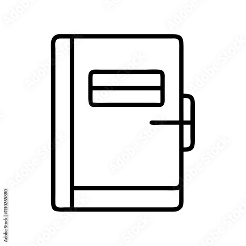 closed journal icon, book day line art, book day icon - simple black line art icon of closed journal, for book day celebrations. book day vector art.