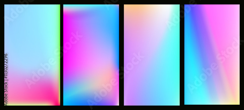 Vector abstract ombre glitch texture with rainbow colors. Pastel gradient background with neon highlights. Modern digital art with soft blurry effect and radiant aura.