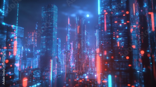 Wallpaper Mural The modern creative communication and internet network connect in smart city . Concept of 5G wireless digital connection and internet of things future. Torontodigital.ca