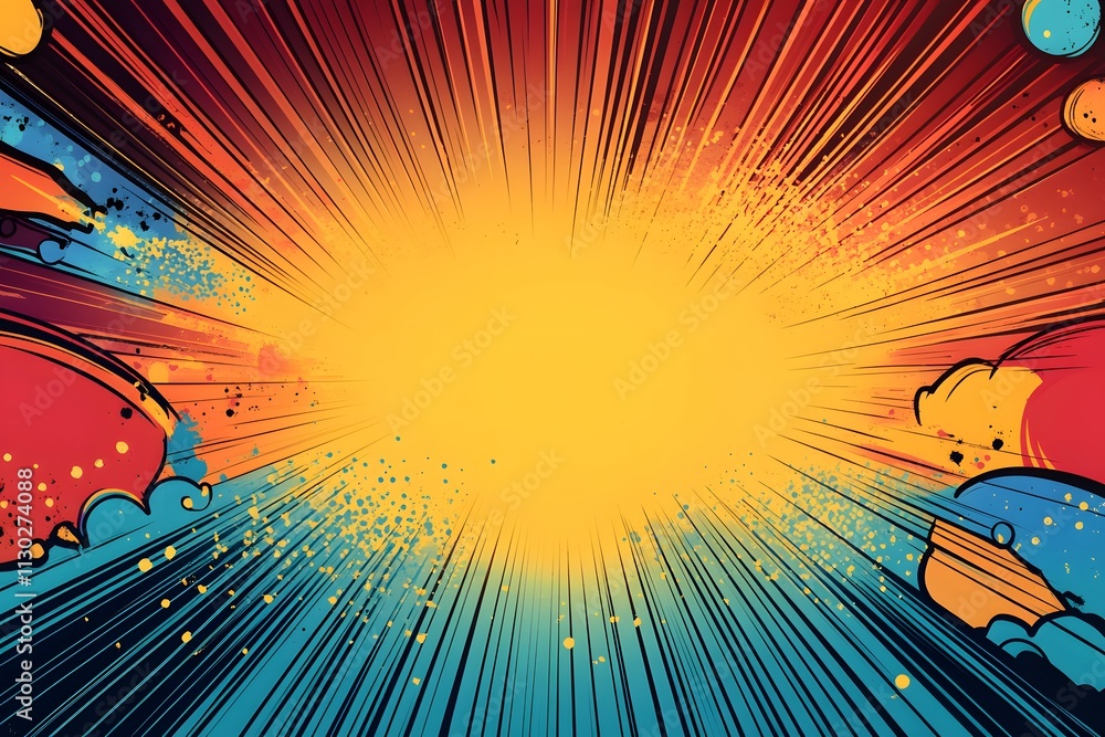 Obraz premium Blank colorful comic abstract background template