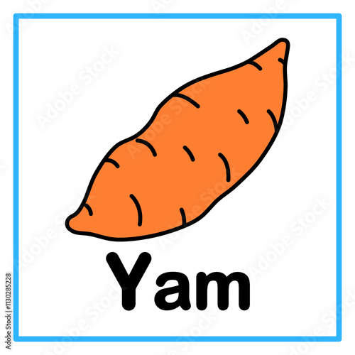 flat yam alfabet illustration