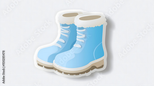 Cozy Blue Snow Boots with Soft White Fur Trim, Perfect for Winter Activities, Snowy Weather and Outdoor Adventures, Stylish and Warm Footwear for All Ages