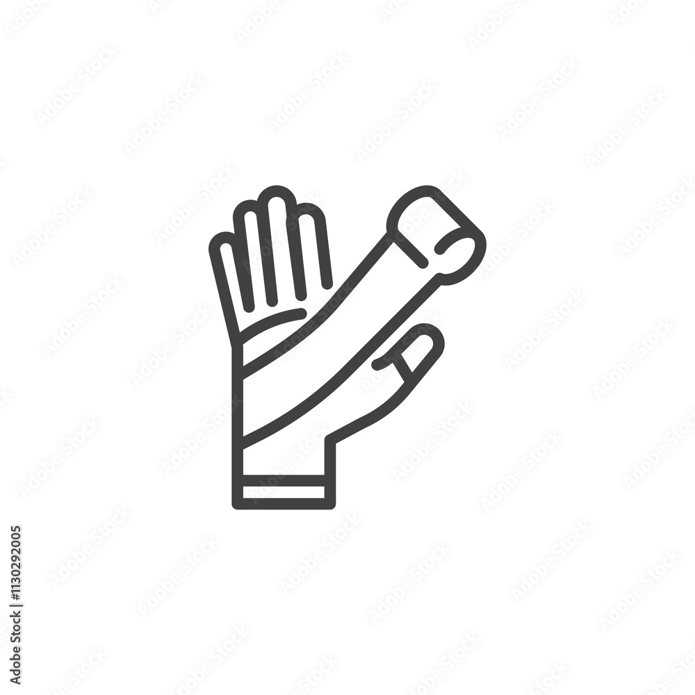 Fototapeta premium Boxing Hand Wraps line icon