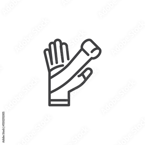 Boxing Hand Wraps line icon