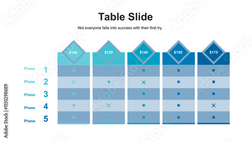 фотографія Simple accordion stylized data table layout template