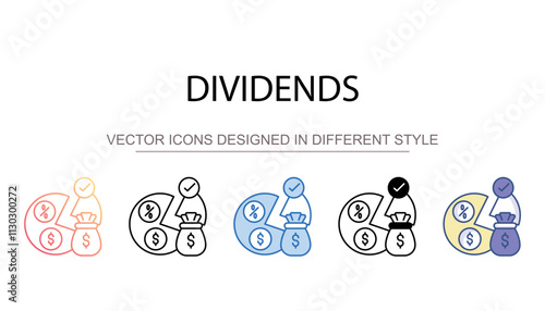 Dividends icon design with white background stock illustration