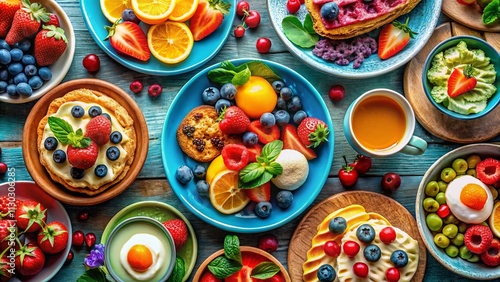 Wallpaper Mural Delicious Breakfast Plates - Isolated Food Photography Torontodigital.ca