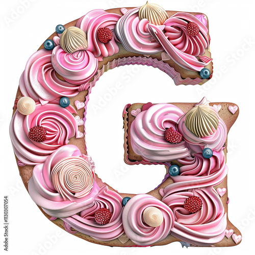 Letter G Cup Cake design using icing and beauty with tasty 