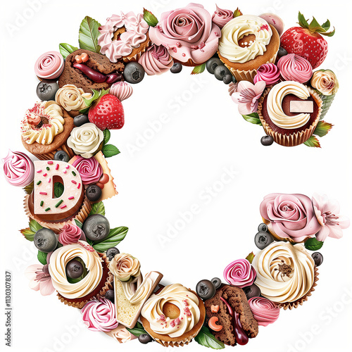 Letter C Cup Cake design using icing and beauty with tasty 