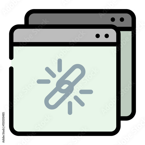 Broken Link Icon Displaying Web Page Error With Black Background for Website Issues