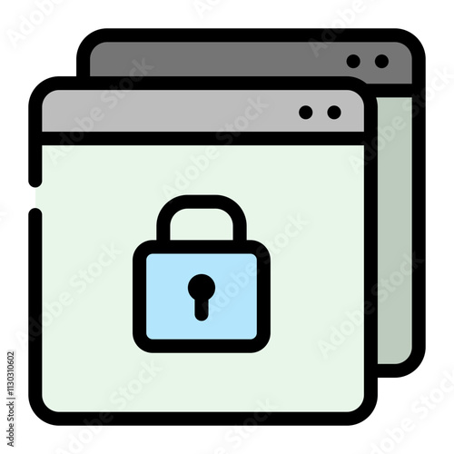 Dark pixelated windows icon with padlock symbol depicting online security and data protection