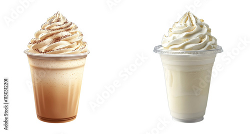 Wallpaper Mural Vanilla Milkshake in a Plastic Takeaway Cup Isolated on Transparent or White Background, Frappe coffee, Iced coffee, PNG Torontodigital.ca