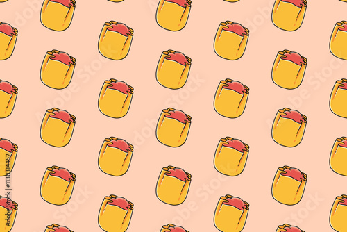 shumai chinese dumpling illustration seamless pattern on pink background for restaurant and cafe decor and merchandise. seamless pattern of shumai chinese dim sum vector background