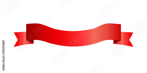 Free Download Label Red Curved Ribbon tag banner - sticker sale badge promotion Vector illustration. - GFXLoad