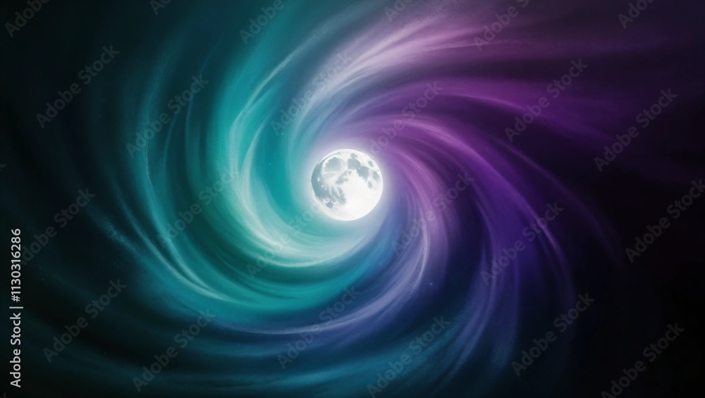 Fototapeta premium AI GENERATE, A mystical gradient with shades of teal and deep purple