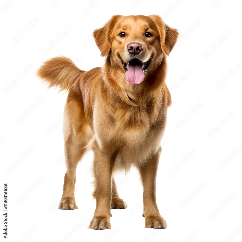 Fototapeta premium golden dog standing isolated on white