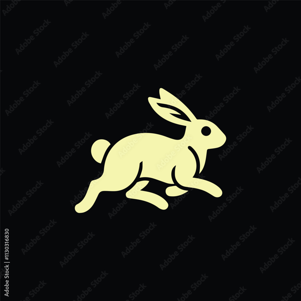 Obraz premium Running rabbit logo