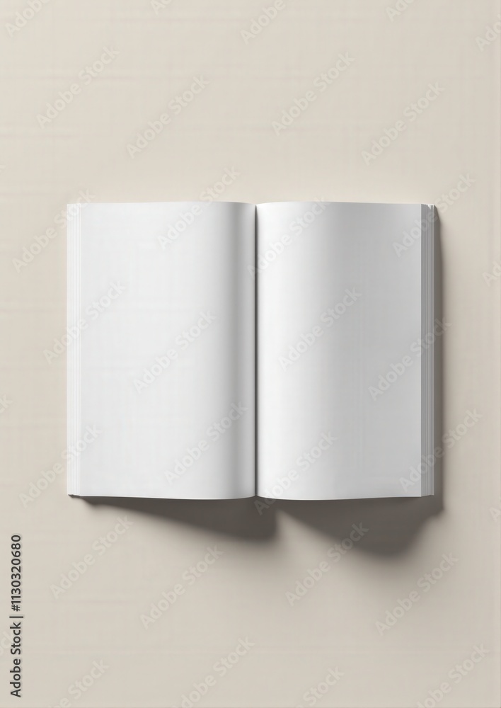 A stylish landscape magazine mockup featuring realistic folds, blank pages, and soft lighting for a polished and professional presentation A stylish landscape magazine mockup featuring realistic folds, blank pages, and soft lighting for a polished and professional presentation