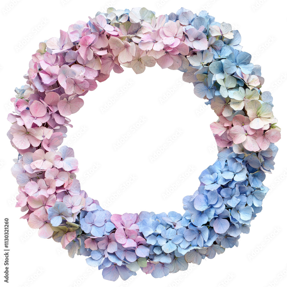 Obraz premium Pastel Hydrangea Flower Wreath Decoration