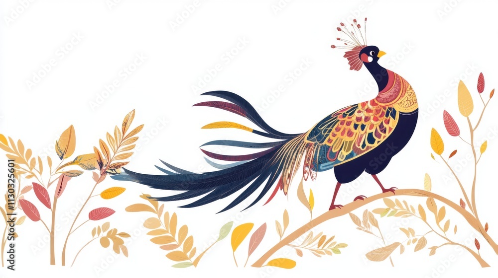 Fototapeta premium illustration of a peacock