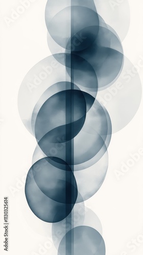 Abstract design featuring overlapping translucent circles in shades of blue.
