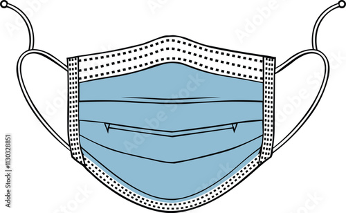 surgical mask, Medical face mask icon. virus and infection protection Vector icon isolated on white background. 