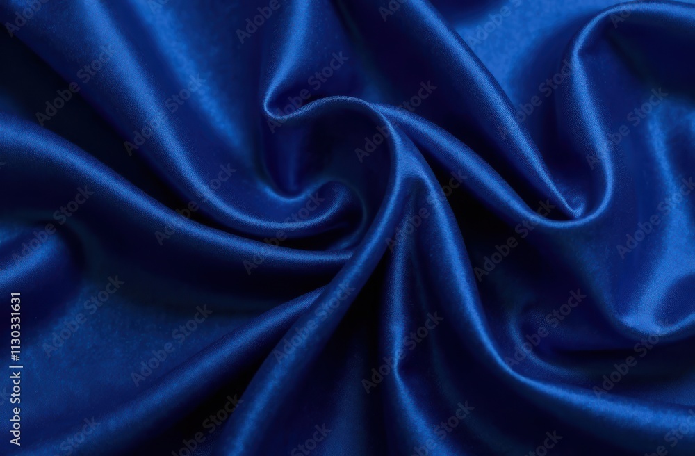 Obraz premium Black dark navy blue silk satin fabric cloth. Soft folds. Luxury elegant background for design. Wavy lines. Beautiful. Birthday, Christmas, New Year.