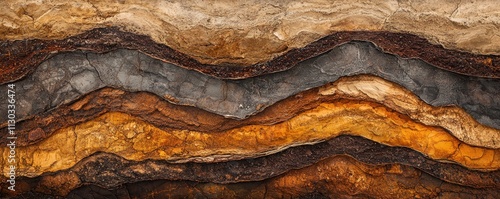 Wallpaper Mural The image showcases layers of rock featuring various earthy tones, illustrating geological formations and natural textures. Torontodigital.ca