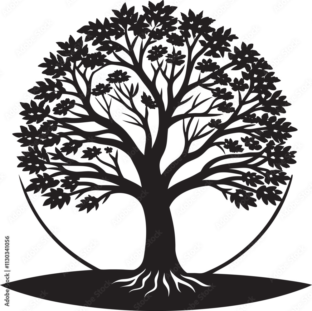 Obraz premium A silhouette tree sunset on a isoleted