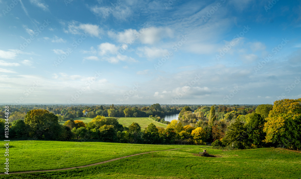 A view from Richmond Hill in South West London at the start of Autumn
