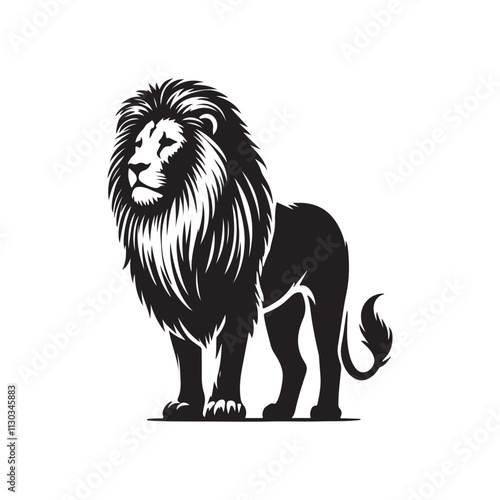 A lion black silhouette vactor photo