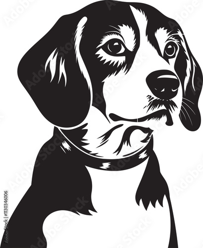 Beagle Silhouette Vector Illustration White Background