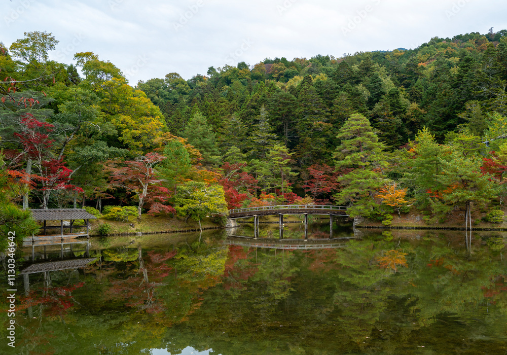 The garden and lake of the Shugakuin Imperial Villa in north east Kyoto