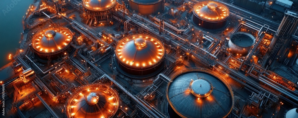 custom made wallpaper toronto digitalFuel tanks being filled at a refinery, showcasing industrial operations and energy production.