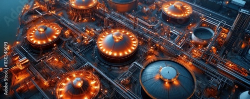 Wallpaper Mural Fuel tanks being filled at a refinery, showcasing industrial operations and energy production. Torontodigital.ca