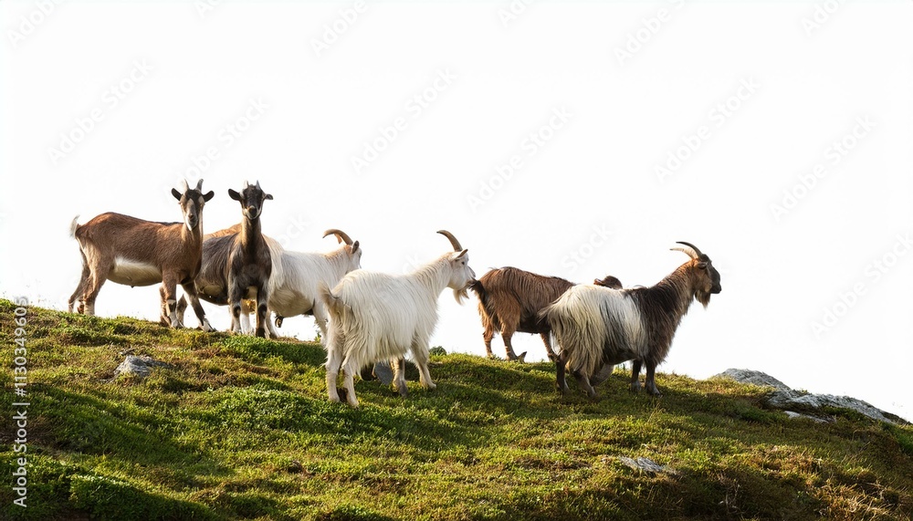 Fototapeta premium goats on the mountain