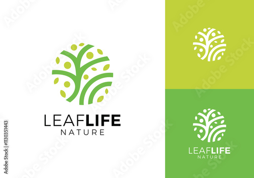 abstract tree people logo design. simple creative life leaf nature icon vector photo