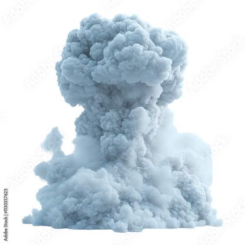 Massive Smoke Plume 3D Render Explosion Cloud Grey Vapor Air Pollution