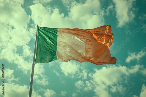 Irish Flag Blowing in the Wind photo