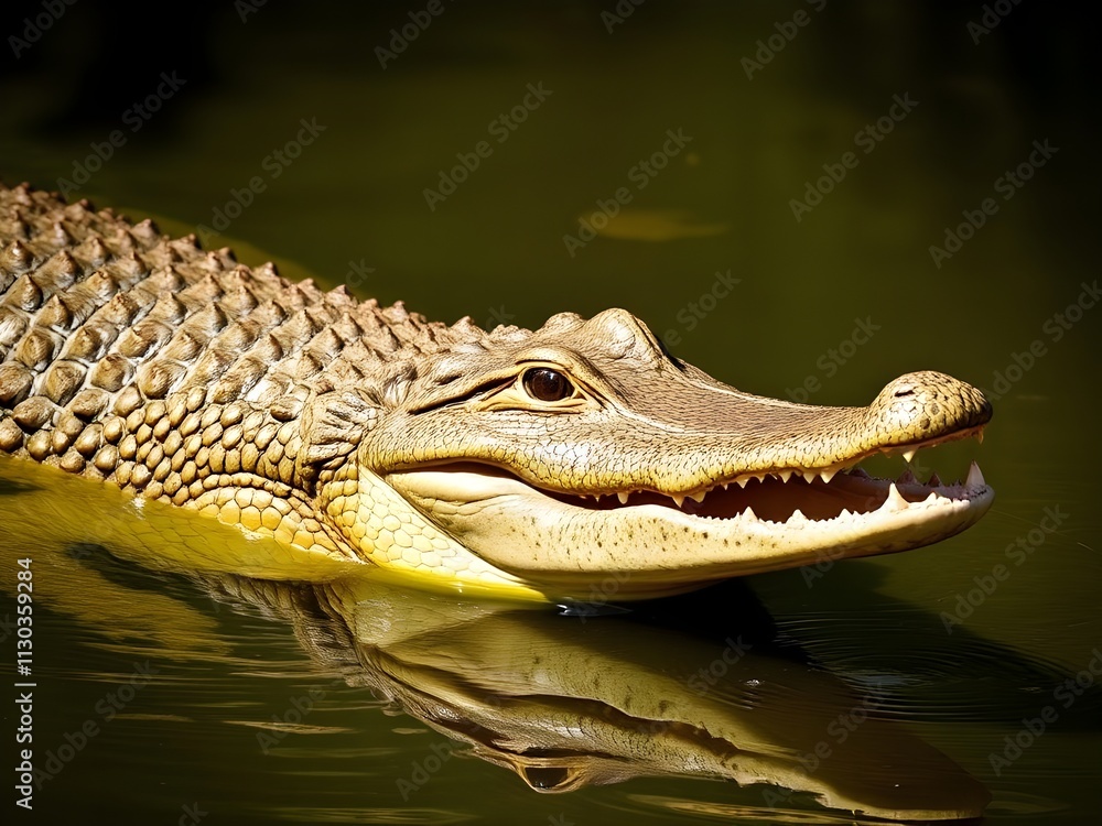 Fototapeta premium crocodile in the water