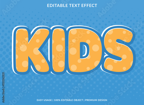 kids editable text effect template use for logotype title and headline sticker
