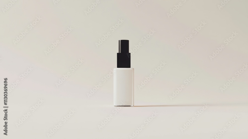 Frosted White Cosmetic Bottle with Black Pump Frosted White Cosmetic Bottle with Black Pump