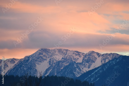 sunset in the mountains