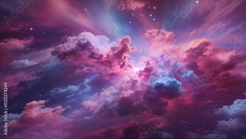 This is a digitally generated image of vibrant pink and purple swirling clouds. It is likely an example of generative AI artwork, as part of a content creation workflow.

