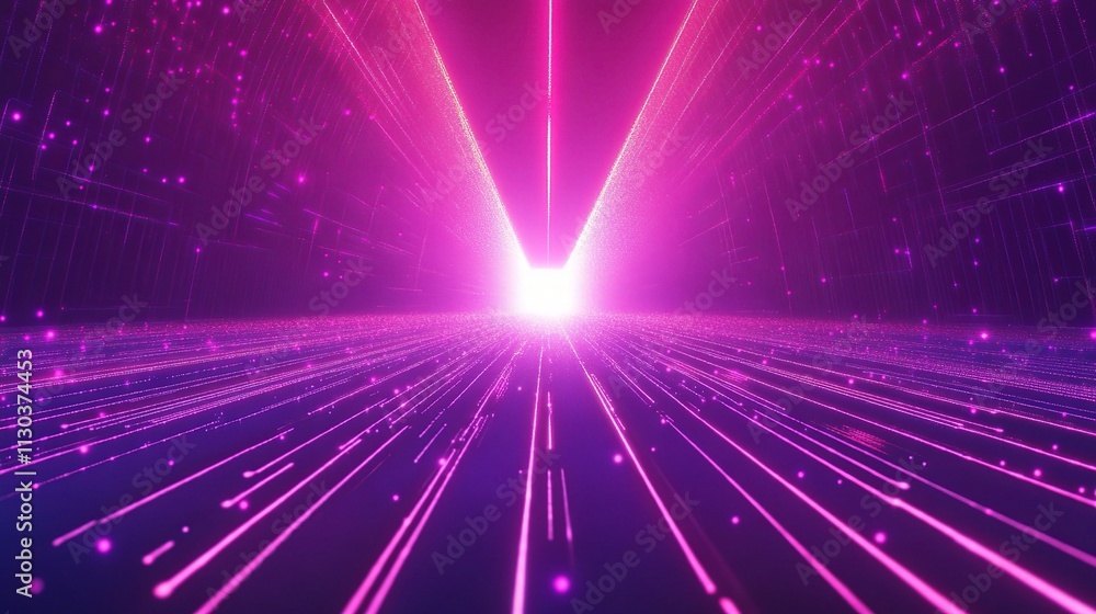 Obraz premium Futuristic Technology Concept with Glowing Lines and Light Effects