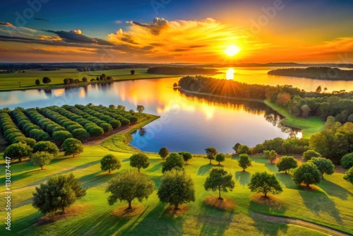 Minimalist Polk County Florida Landscape: Scenic Sunrise, Citrus Groves, Lake Wales Ridge photo