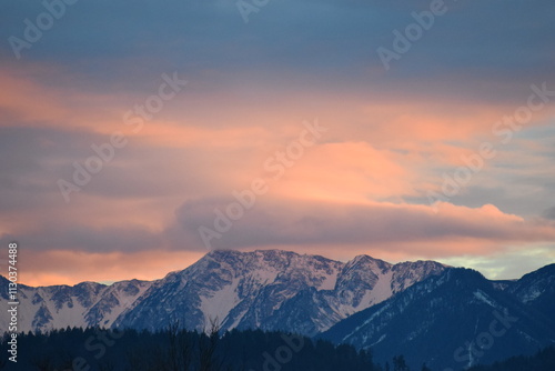 sunset in the mountains
